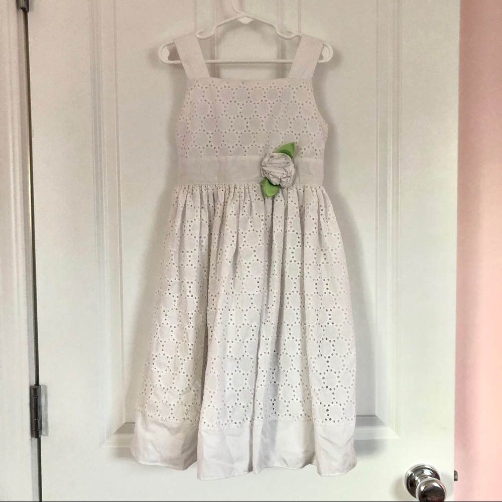 Girls’ White Eyelet Dress